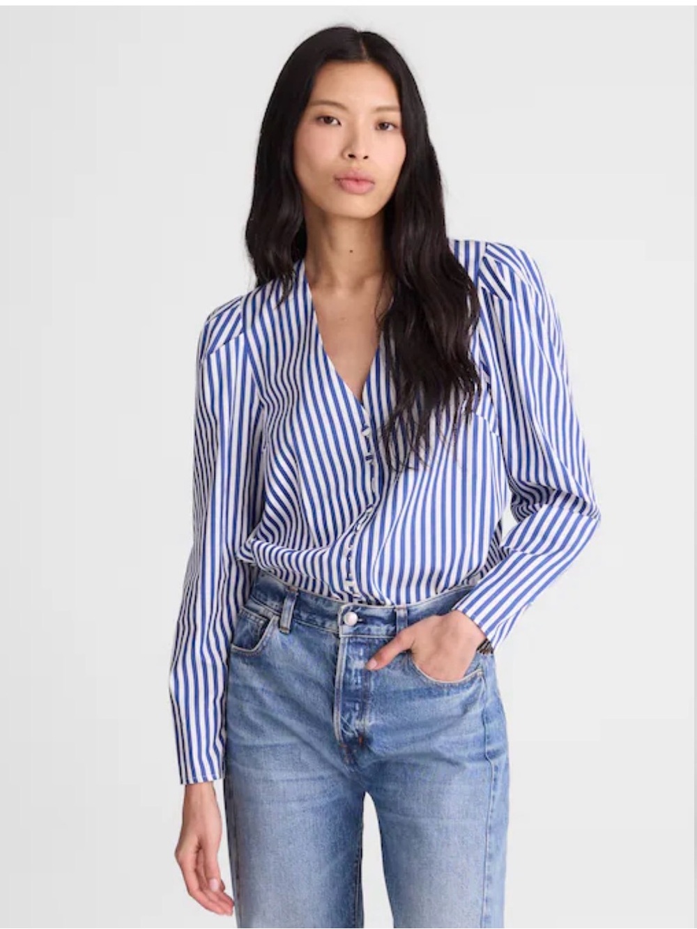 NWT Madewell (M) stacked button poplin shirt